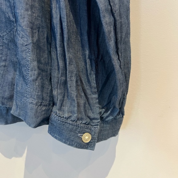 Loft Denim Chambray Popover Tunic long sleeve Top blouse shirt. Size Small - Picture 6 of 8